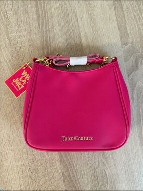 Juicy Couture Hot Pink Shoulder Bag with Gold Hardware
